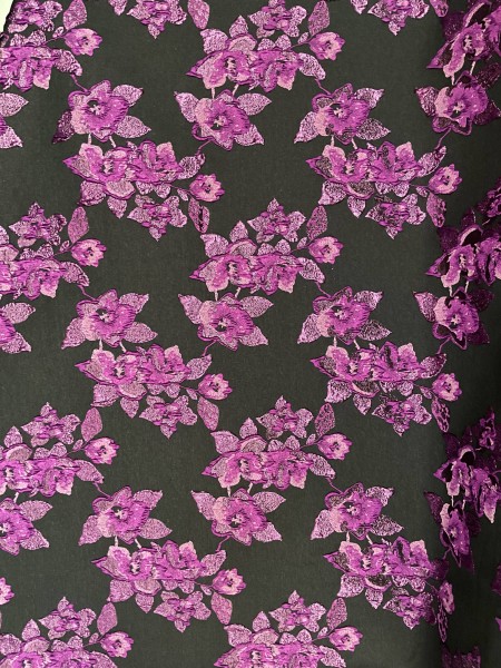 Jacquard Italiano Preto Fúcsia