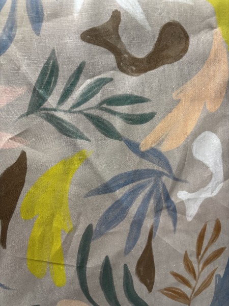 Linho Puro Estampado Floral Aquarelado