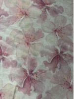 Linho Puro Estampado Floral Rosa