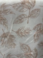 Linho Puro Estampado Traços de Folhas