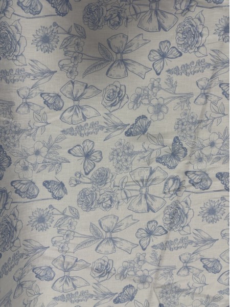 Linho Puro Estampado Suave Farfalhar