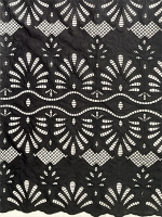 Bordado de Aspecto Natural Preto (Cotton Richelieu)