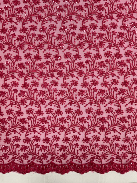 Tule Bordado Mumbai Paetê Pink