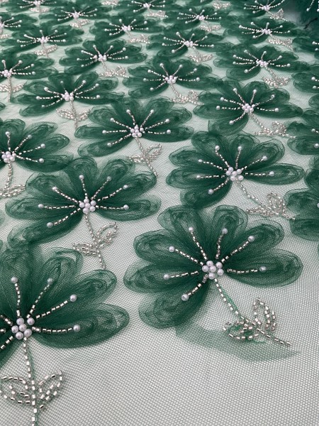 Tule 3D Verde Esmeralda