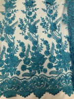 Tule Bordado Matrix Premium Azul Turquesa