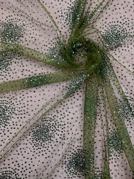 Tule com Glitter Verde Cedar (Explosão)