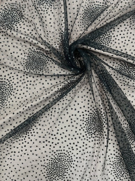 Tule com Glitter Preto (Explosão)